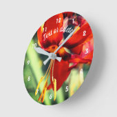 Fiery Orange Taglilie Blume Personalisiert Runde Wanduhr (Winkel)