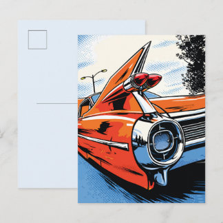 Fiery Orange Tailfin Pop Art Scene Postkarte