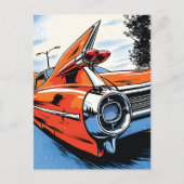 Fiery Orange Tailfin Pop Art Scene Postkarte (Vorderseite)