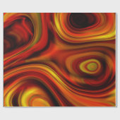 Fiery Orange und Gelb Wirbles Muster Geschenkpapier (Flach)
