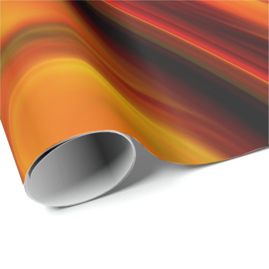 Fiery Orange und Gelb Wirbles Muster Geschenkpapier (Rolleneckpunkt)