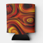 Fiery Orange und Yellow Pattern Dosenkühler (Rückseite)