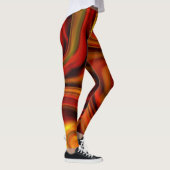 Fiery Orange und Yellow Pattern Leggings (Rechts)