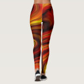 Fiery Orange und Yellow Pattern Leggings (Rückseite)