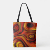Fiery Orange und Yellow Pattern Tasche (Rückseite)