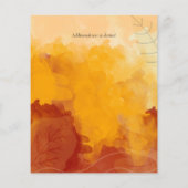 Fiery Orange Watercolor Abstrakt Sunset Wedding (Rückseite)