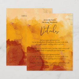 Fiery Orange Watercolor Abstrakt Sunset Wedding