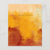 Fiery Orange Watercolor Abstrakt Sunset Wedding (Rückseite)