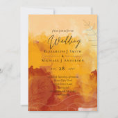 Fiery Orange Watercolor Abstrakt Sunset Wedding (Vorderseite)
