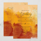 Fiery Orange Watercolor Abstrakt Sunset Wedding (Vorne/Hinten)
