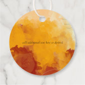 Fiery Orange Watercolor Abstrakt Sunset Wedding Geschenkanhänger (Rückseite)