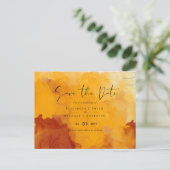 Fiery Orange Watercolor Abstrakt Sunset Wedding Postkarte (Stehend Vorderseite)