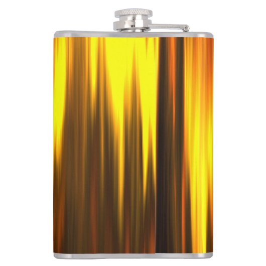 Fiery Orange Yellow Black Monogram Gift for Men Flachmann (Rückseite)