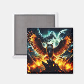 Fiery Owl Moonrise Magnet (Vorderseite/Rückseite)