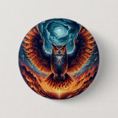 Fiery Owl Phoenix Ascension Button (Vorderseite)