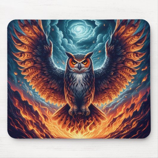 Fiery Owl Phoenix Ascension Mousepad (Vorne)