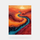 Fiery Path - Lebhafte Abstrakte Sonnenuntergangsla Acrylschild (Vorderseite)