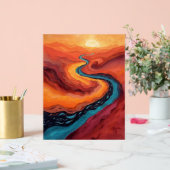 Fiery Path - Lebhafte Abstrakte Sonnenuntergangsla Acrylschild (Hochzeit)
