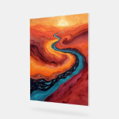 Fiery Path - Lebhafte Abstrakte Sonnenuntergangsla Acrylschild (Winkel)