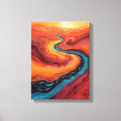 Fiery Path - Lebhafte Abstrakte Sonnenuntergangsla Leinwanddruck (Vorderseite)