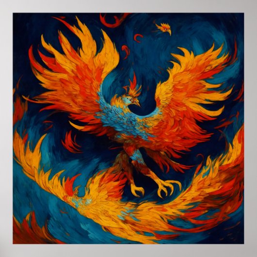 Fiery Phoenix aus den Aschen Poster (Vorne)