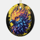 Fiery Phoenix Bird Art Keramik Ornament (Links)