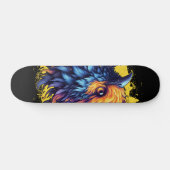 Fiery Phoenix Bird Art Skateboard (Horizontal)