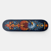 Fiery Phoenix Bird Skateboard (Horizontal)