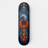 Fiery Phoenix Bird Skateboard (Vorderseite)