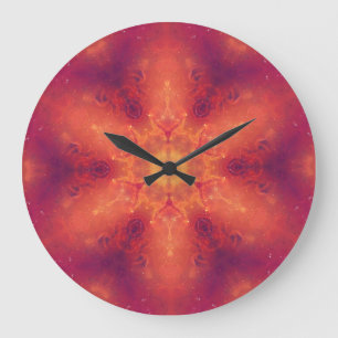 Fiery Phoenix Burning Snowflake Große Wanduhr