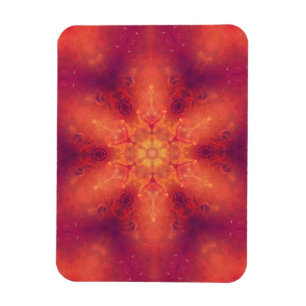 Fiery Phoenix Burning Snowflake Magnet