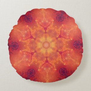 Fiery Phoenix Burning Snowflake Rundes Kissen