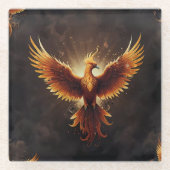 Fiery Phoenix Cushion Glasuntersetzer (Vorderseite)