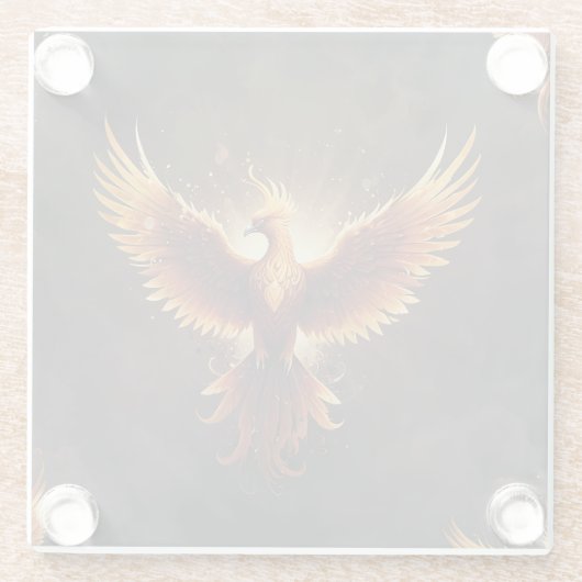 Fiery Phoenix Cushion Glasuntersetzer (Rückseite)