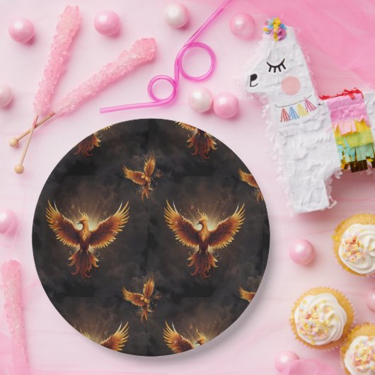 Fiery Phoenix Cushion Pappteller (Party)
