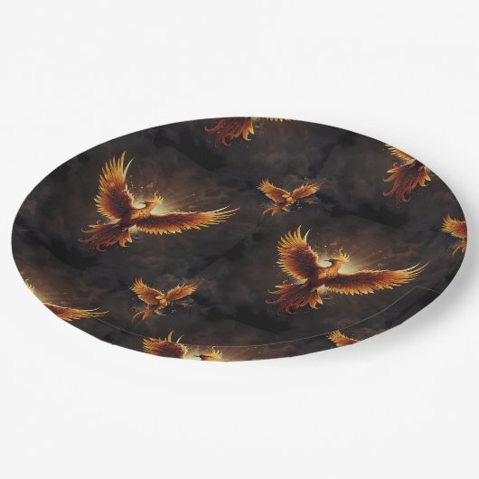 Fiery Phoenix Cushion Pappteller (Schrägansicht)