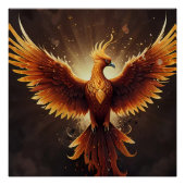 Fiery Phoenix Cushion Poster (Vorderseite)