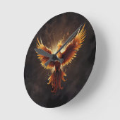 Fiery Phoenix Cushion Runde Wanduhr (Winkel)