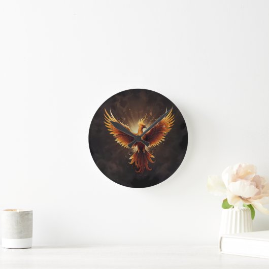Fiery Phoenix Cushion Runde Wanduhr (Zuhause)