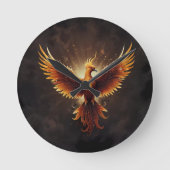 Fiery Phoenix Cushion Runde Wanduhr (Vorderseite)