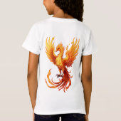 Fiery Phoenix Flying Rising aus den Aschen T-Shirt (Rückseite)