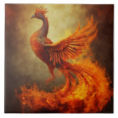 Fiery Phoenix in der Keramik der Nebst Fliese (Vorderseite)