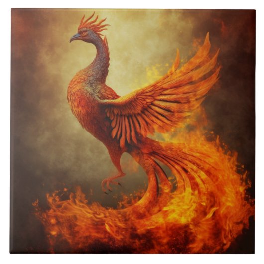 Fiery Phoenix in der Keramik der Nebst Fliese (Vorderseite)