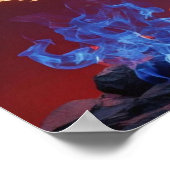 Fiery Phoenix: Rebirth in Red and Blue Flames Poster (Ecke)