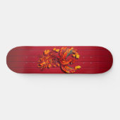 Fiery phoenix rote Holzstruktur Skateboard (Horizontal)