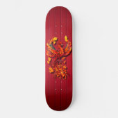 Fiery phoenix rote Holzstruktur Skateboard (Vorderseite)