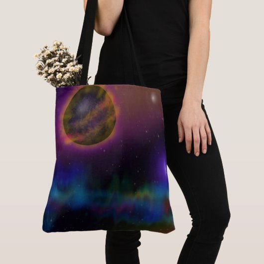 Fiery Planet und Sterne Weltraum Tasche (Von Nahem)