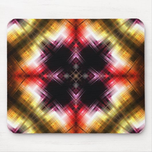 Fiery Prism Abstrakt mit Radiant Red & Gold Glow Mousepad (Vorne)