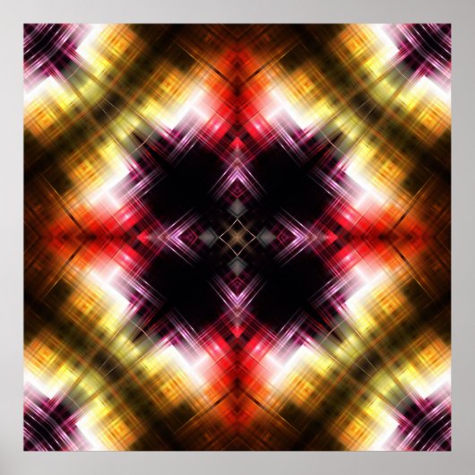 Fiery Prism Abstrakt mit Radiant Red & Gold Glow Poster (Vorne)