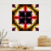 Fiery Prism Abstrakt mit Radiant Red & Gold Glow Poster (Küche)